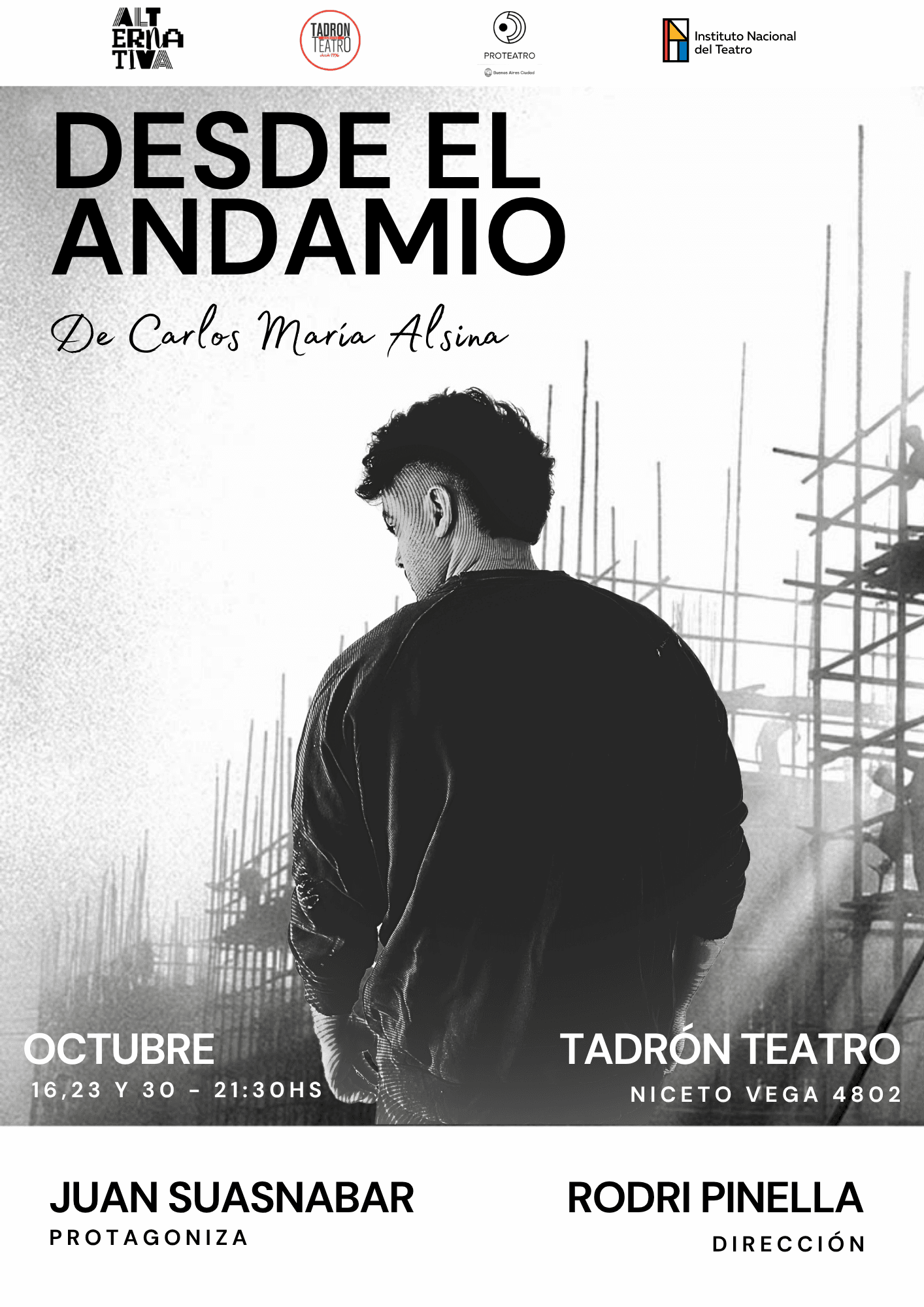 afiche desde el andamio